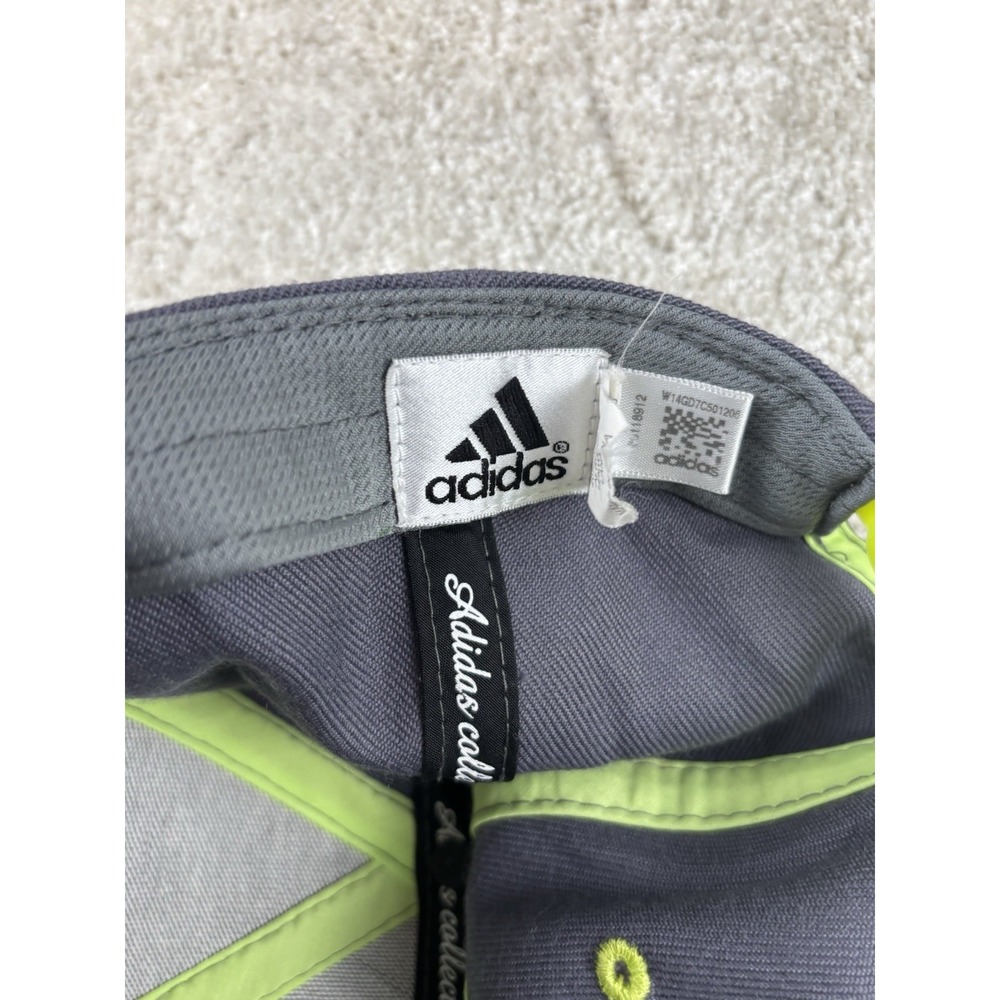 Adidas Old English Embroidered Letter A Neon Gray SnapBack Hat - Picture 6 of 8